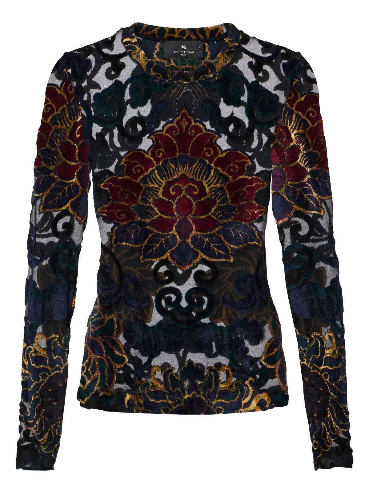 Devoré floral sheer top Devoré floral sheer top