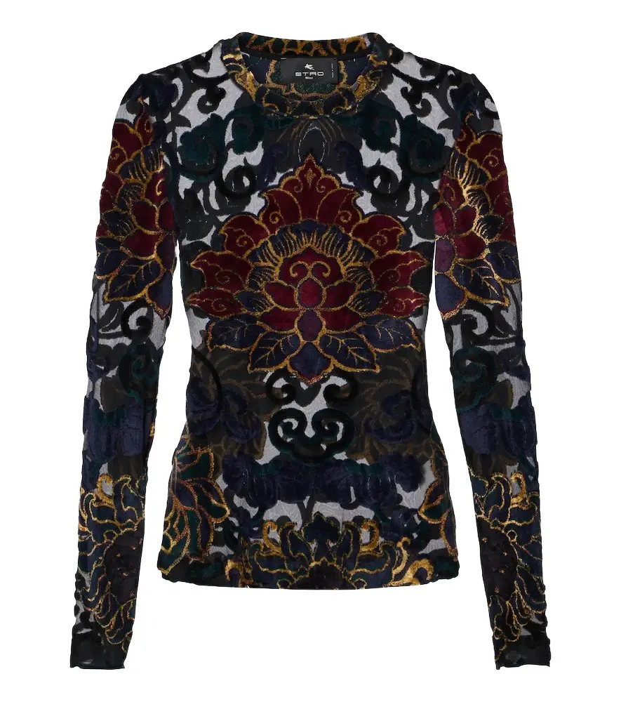 Devoré floral sheer top Devoré floral sheer top