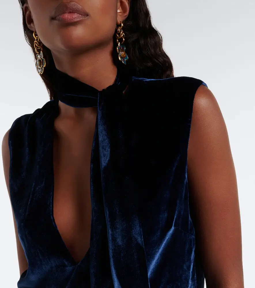 Etro Fringed tie-neck velvet top | Thumbnail 2 Etro Fringed tie-neck velvet top | Thumbnail 2
