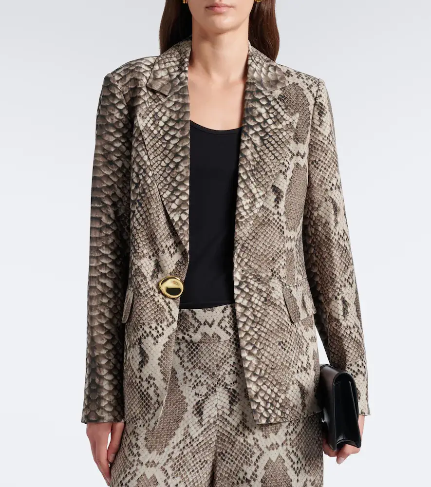 Joseph Birch snake-print satin twill blazer | Thumbnail 2 Joseph Birch snake-print satin twill blazer | Thumbnail 2