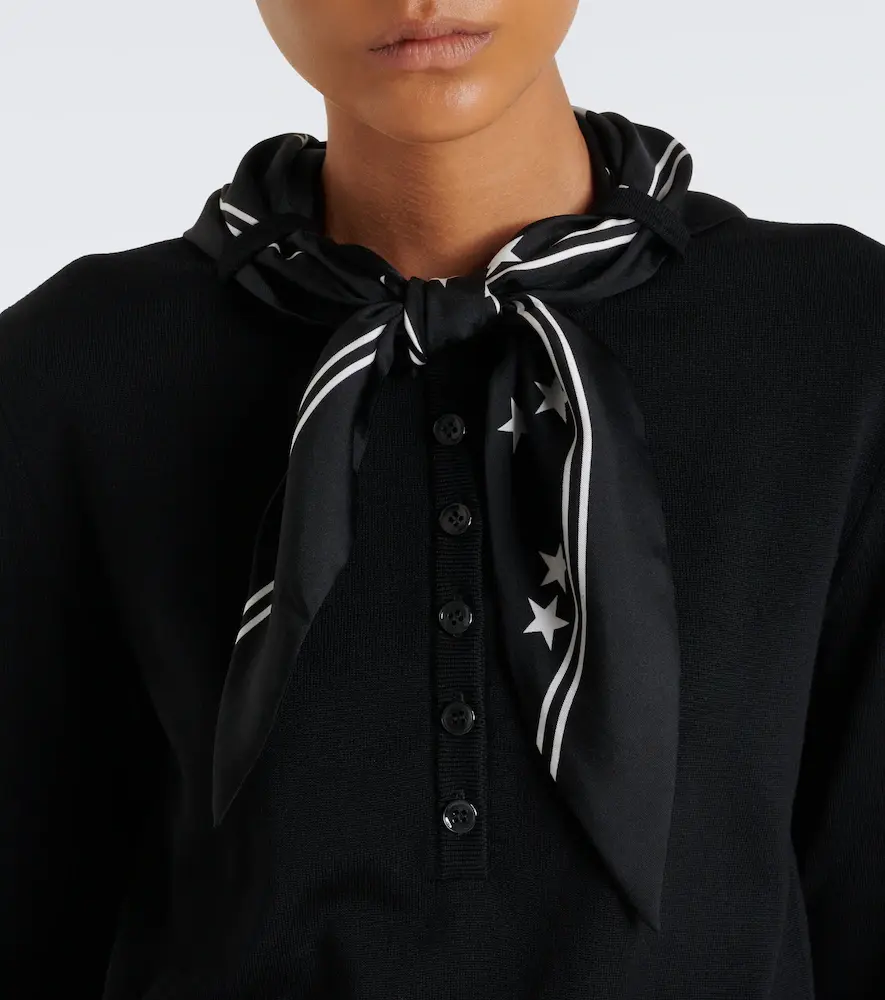 Dolce & Gabbana Scarf-detail wool and silk-blend sweater | Thumbnail 2 Dolce & Gabbana Scarf-detail wool and silk-blend sweater | Thumbnail 2