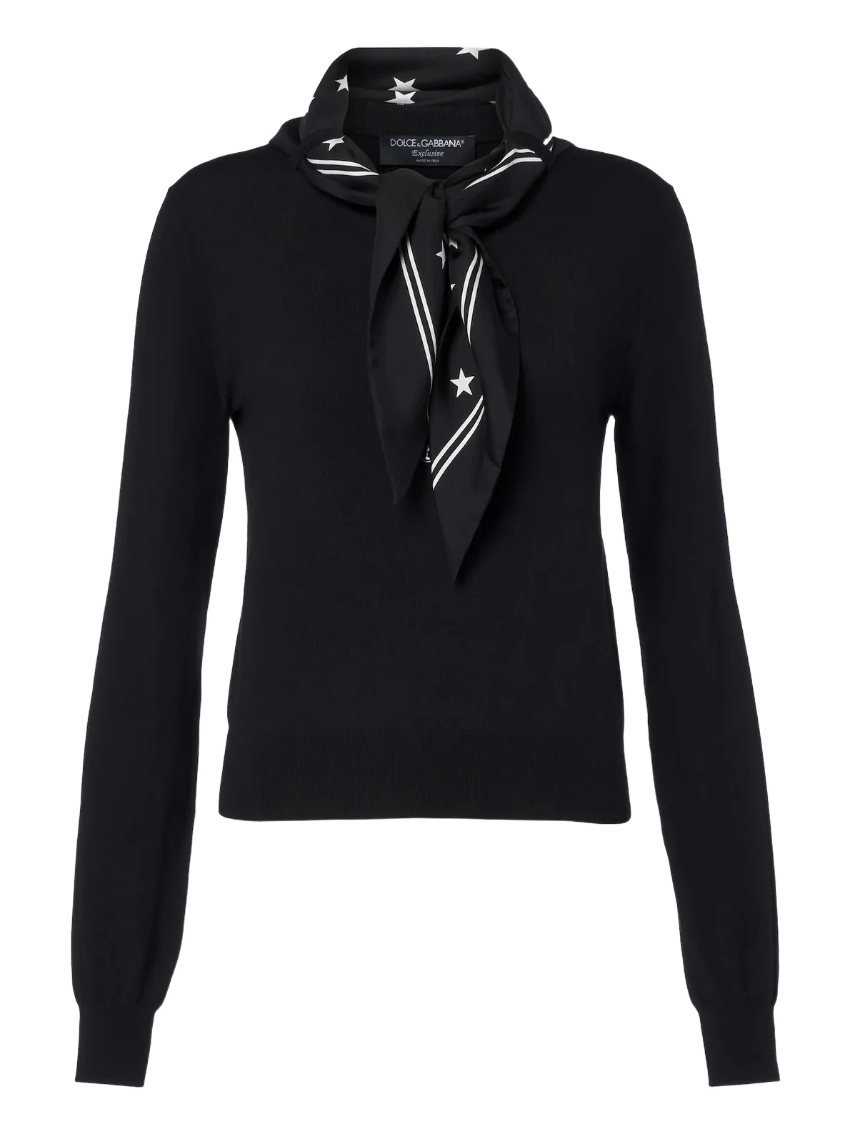 Dolce & Gabbana Scarf-detail wool and silk-blend sweater