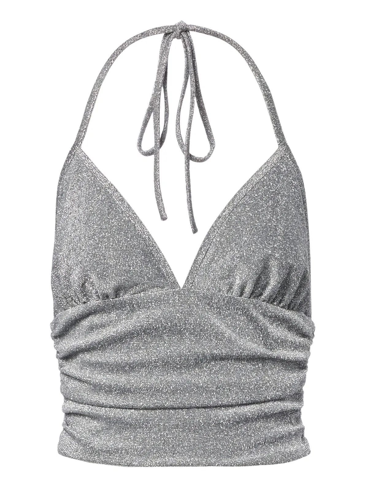 Dolce & Gabbana Ruched halterneck lamé top