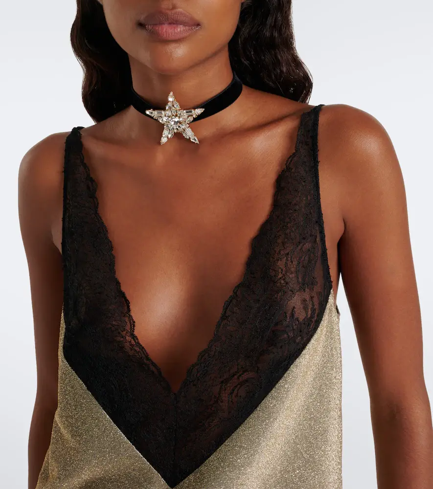 Dolce & Gabbana Lace-trimmed lamé camisole | Thumbnail 3 Dolce & Gabbana Lace-trimmed lamé camisole | Thumbnail 3