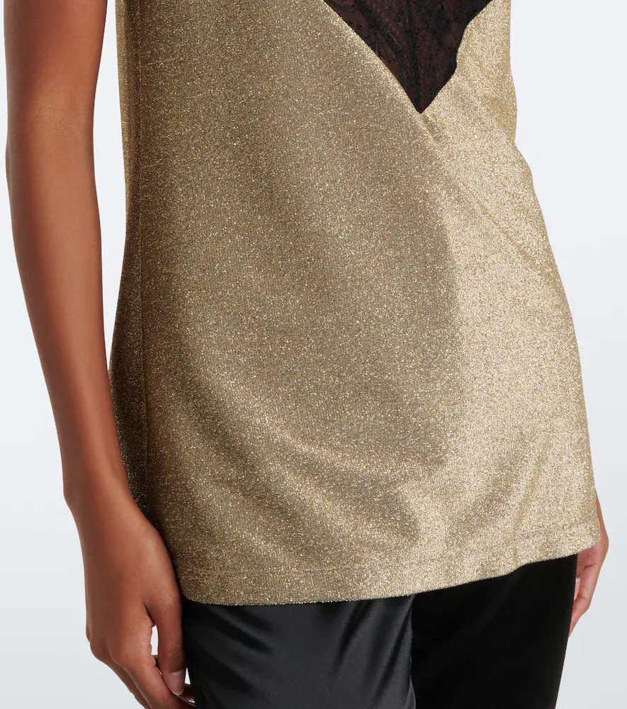 Dolce & Gabbana Lace-trimmed lamé camisole | Thumbnail 5 Dolce & Gabbana Lace-trimmed lamé camisole | Thumbnail 5