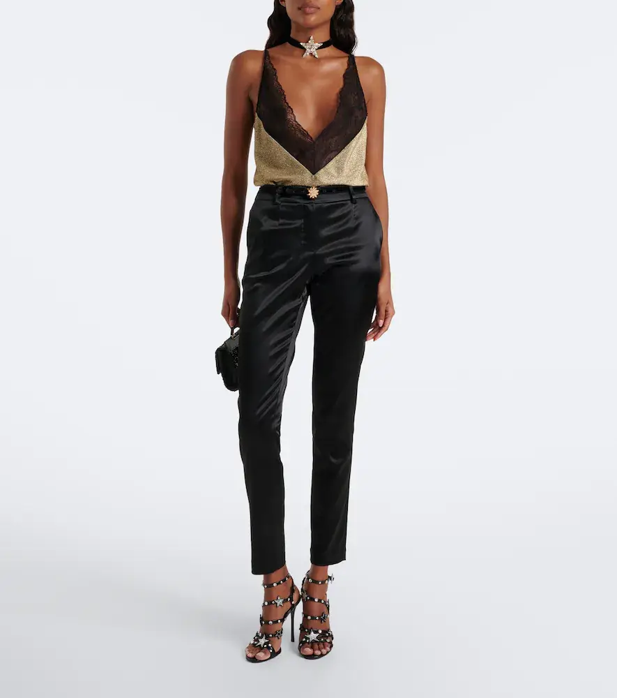 Dolce & Gabbana Lace-trimmed lamé camisole | Thumbnail 6 Dolce & Gabbana Lace-trimmed lamé camisole | Thumbnail 6
