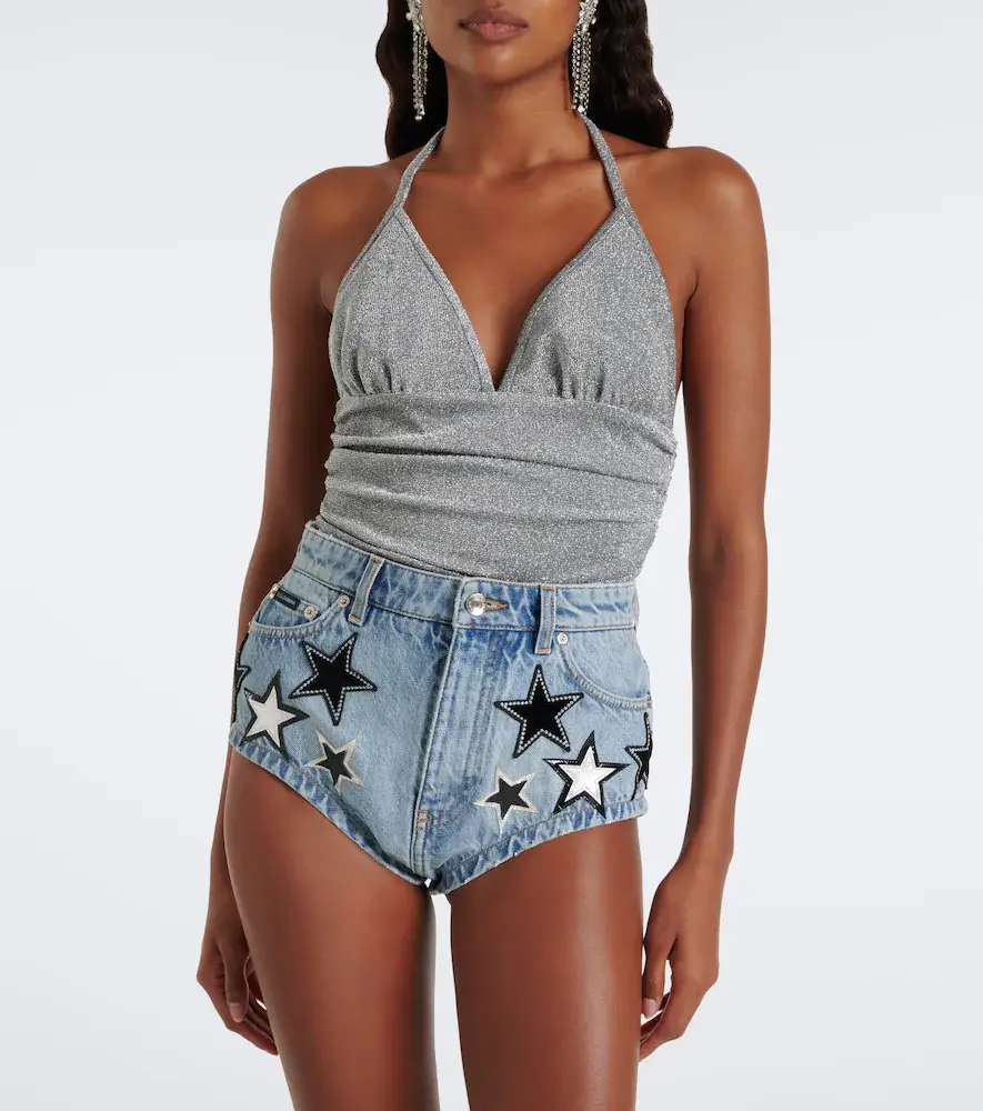 Dolce & Gabbana Patch-appliqué denim micro shorts | Thumbnail 4