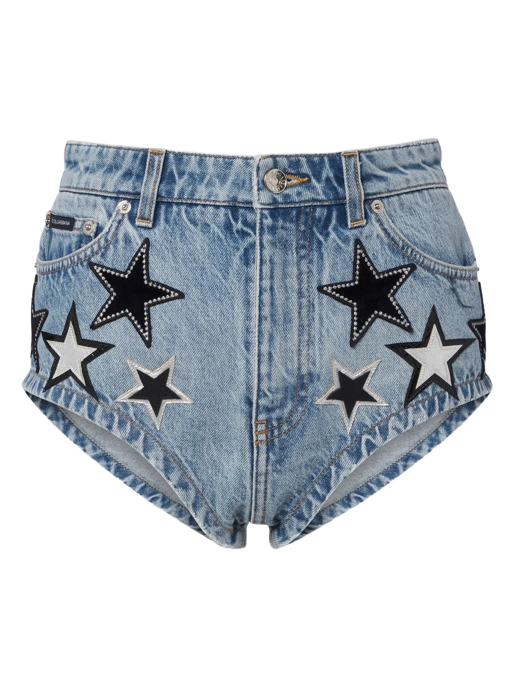 Dolce & Gabbana Patch-appliqué denim micro shorts