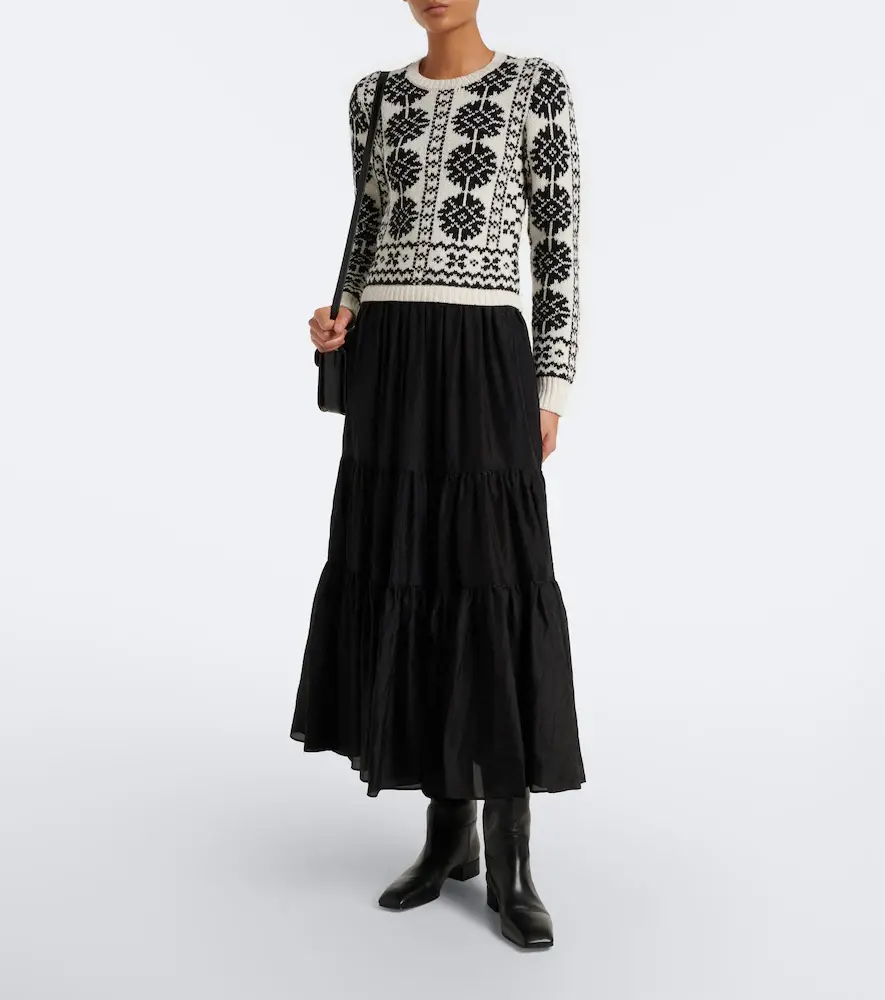 Polo Ralph Lauren Wool, cotton, alpaca, and silk midi dress | Thumbnail 2 Polo Ralph Lauren Wool, cotton, alpaca, and silk midi dress | Thumbnail 2