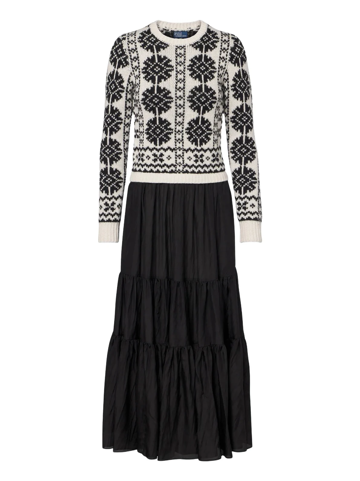 Wool, cotton, alpaca, and silk midi dress