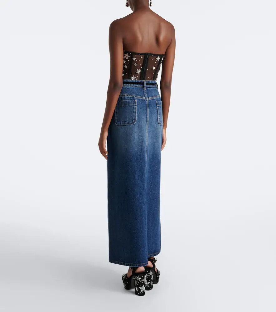 Dolce & Gabbana Embellished faded denim maxi skirt | Thumbnail 2 Dolce & Gabbana Embellished faded denim maxi skirt | Thumbnail 2