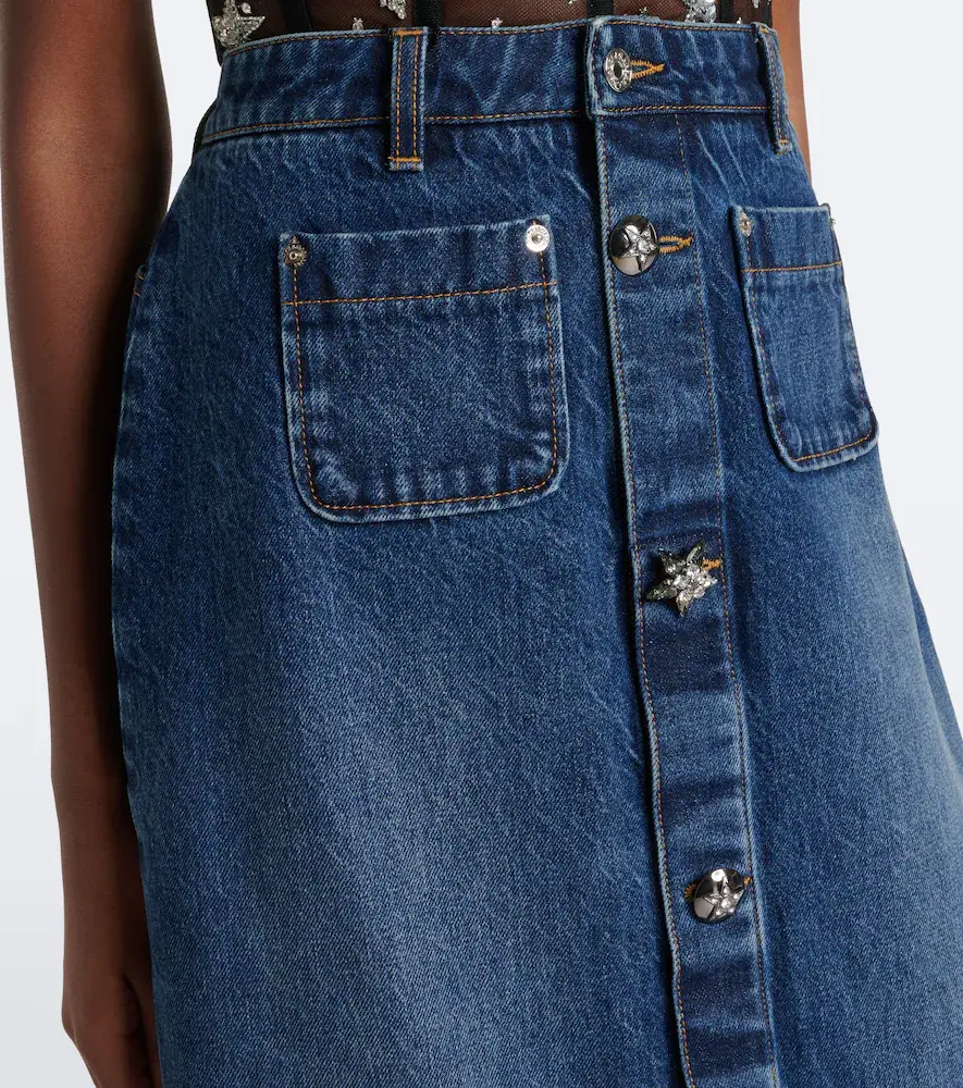 Dolce & Gabbana Embellished faded denim maxi skirt | Thumbnail 3 Dolce & Gabbana Embellished faded denim maxi skirt | Thumbnail 3