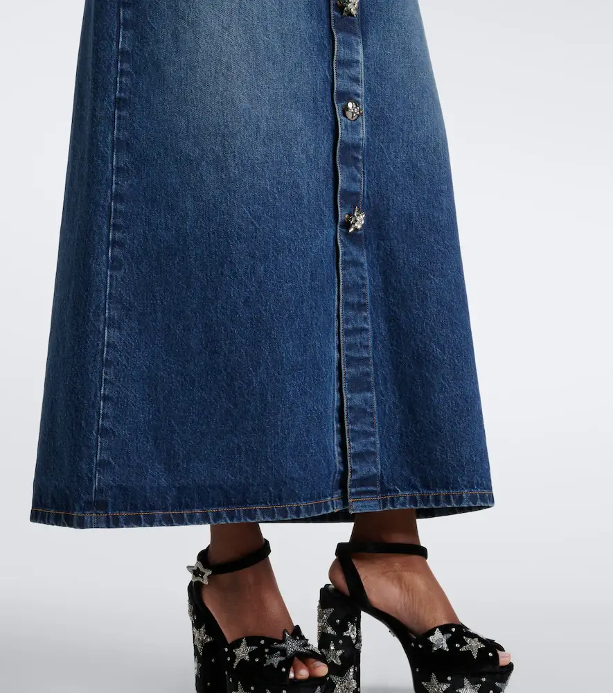 Dolce & Gabbana Embellished faded denim maxi skirt | Thumbnail 4 Dolce & Gabbana Embellished faded denim maxi skirt | Thumbnail 4