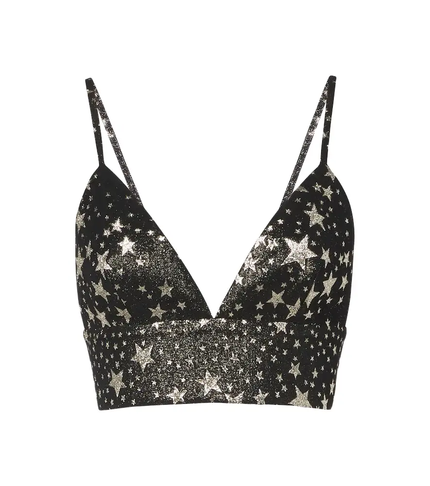 Jacquard silk-blend crop top Jacquard silk-blend crop top
