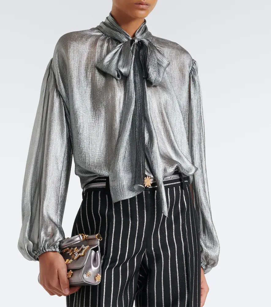 Dolce & Gabbana Tie-neck silk georgette blouse | Thumbnail 2 Dolce & Gabbana Tie-neck silk georgette blouse | Thumbnail 2