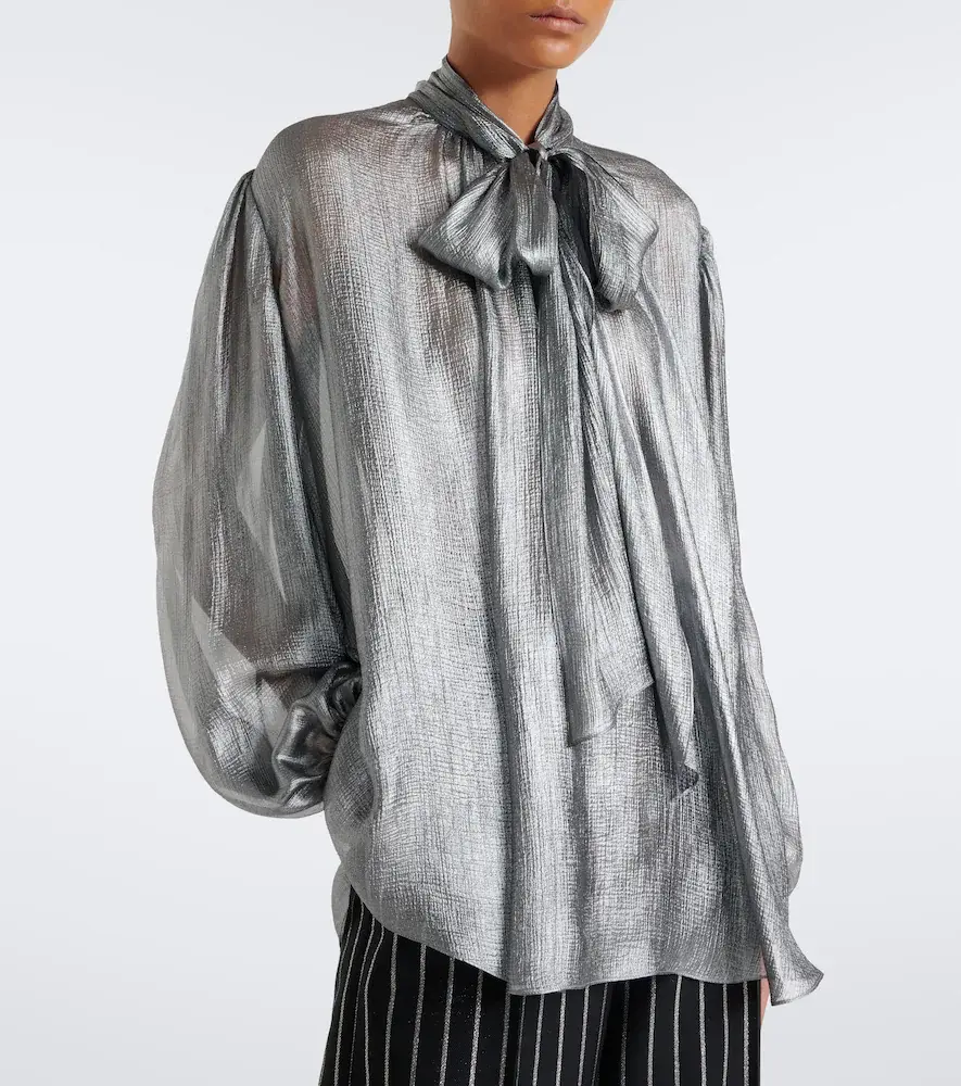 Dolce & Gabbana Tie-neck silk georgette blouse | Thumbnail 6 Dolce & Gabbana Tie-neck silk georgette blouse | Thumbnail 6