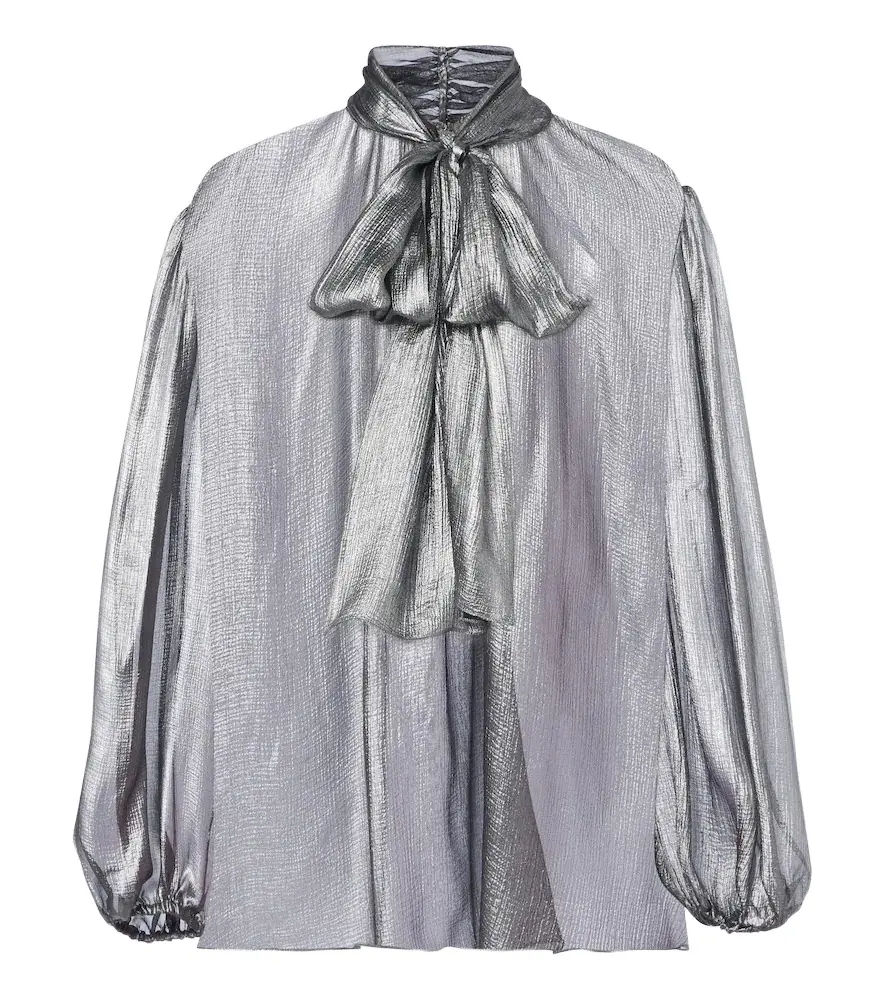 Dolce & Gabbana Tie-neck silk georgette blouse