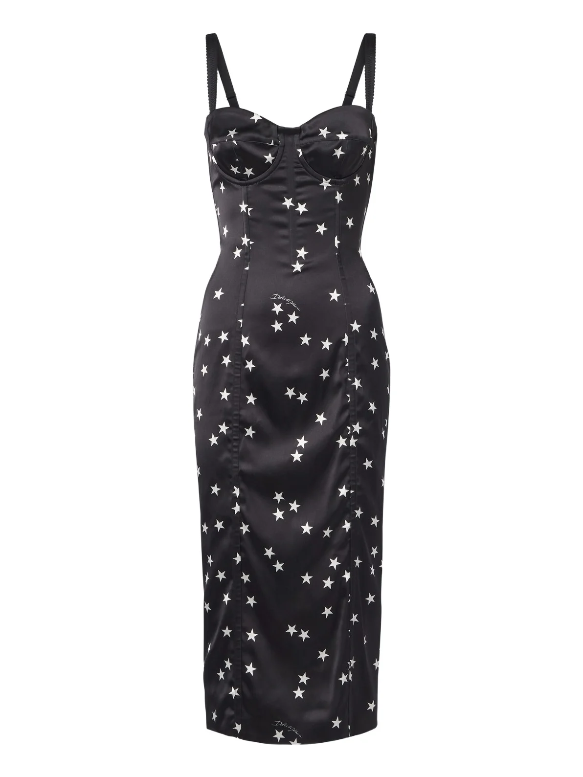 Dolce & Gabbana Printed satin bustier dress