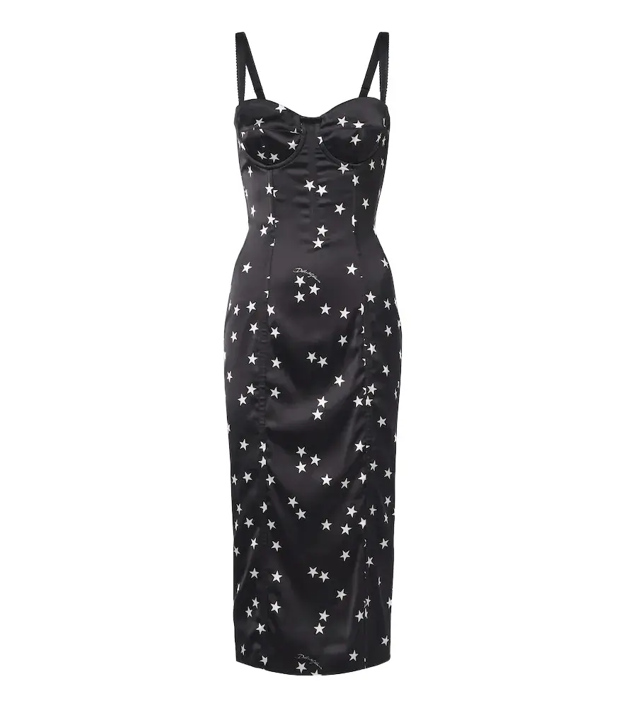 Printed satin bustier dress Printed satin bustier dress