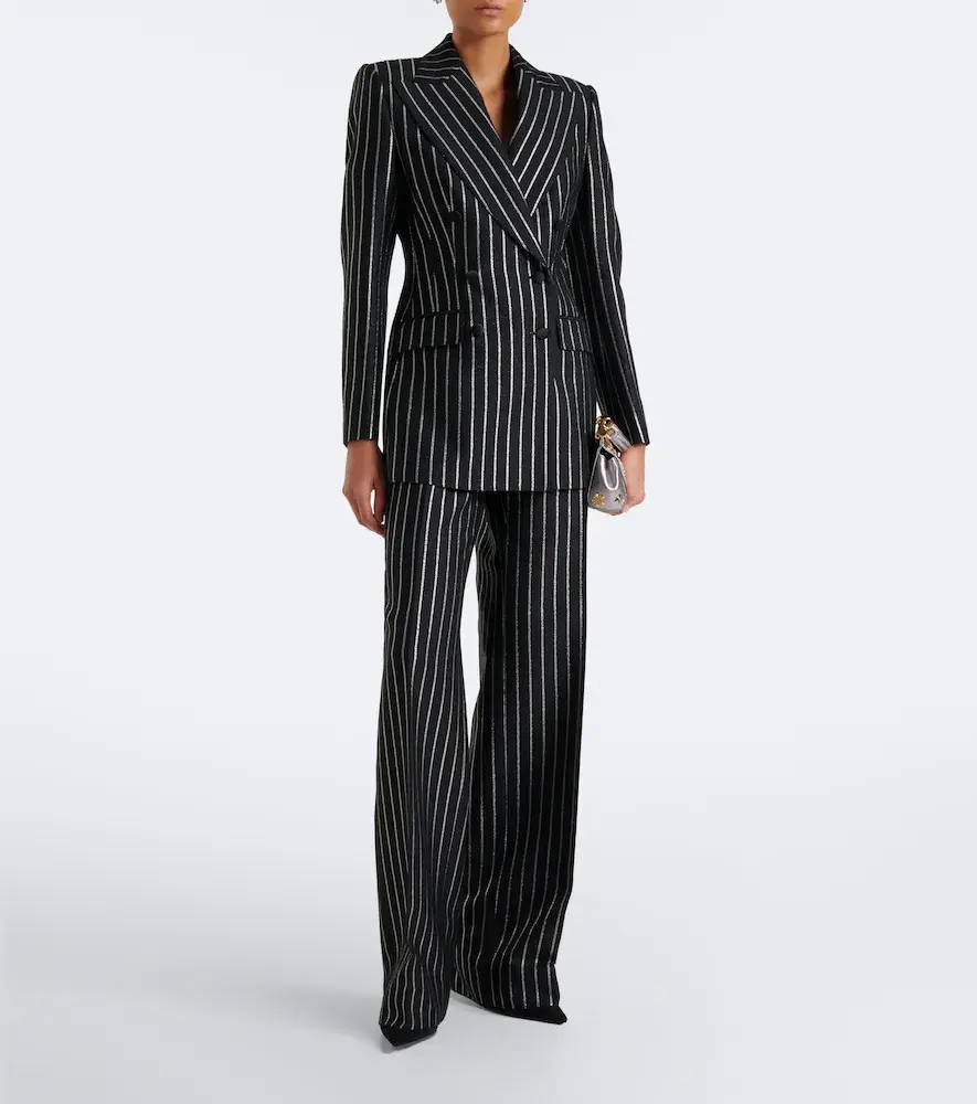 Dolce & Gabbana Striped wool-blend wide-leg pants | Thumbnail 4