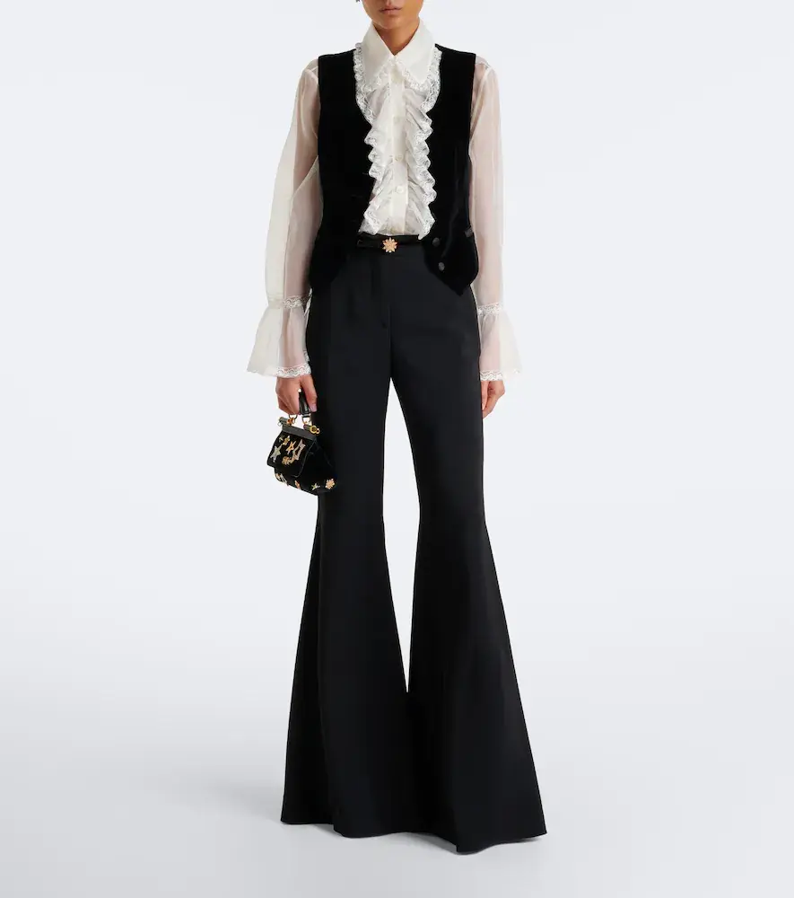 Dolce & Gabbana Lace-trimmed silk-blend chiffon blouse | Thumbnail 3 Dolce & Gabbana Lace-trimmed silk-blend chiffon blouse | Thumbnail 3