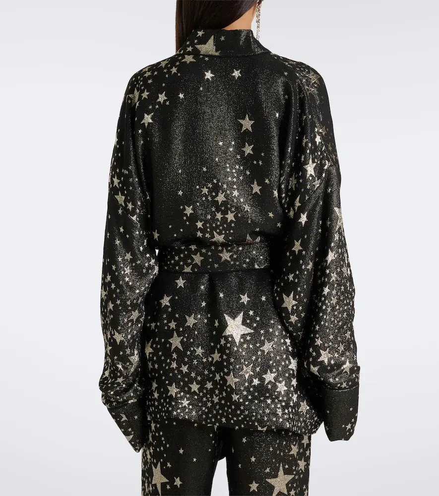 Dolce & Gabbana Silk-blend jacquard lamé wrap top | Thumbnail 6 Dolce & Gabbana Silk-blend jacquard lamé wrap top | Thumbnail 6