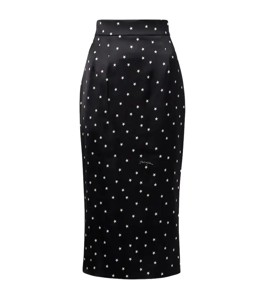 Printed satin pencil skirt Printed satin pencil skirt