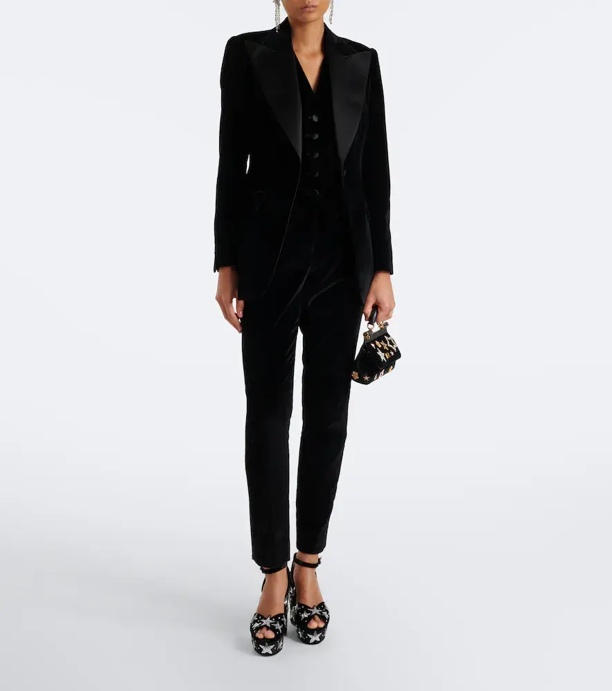 Dolce & Gabbana Cotton and silk-blend velvet vest | Thumbnail 4 Dolce & Gabbana Cotton and silk-blend velvet vest | Thumbnail 4