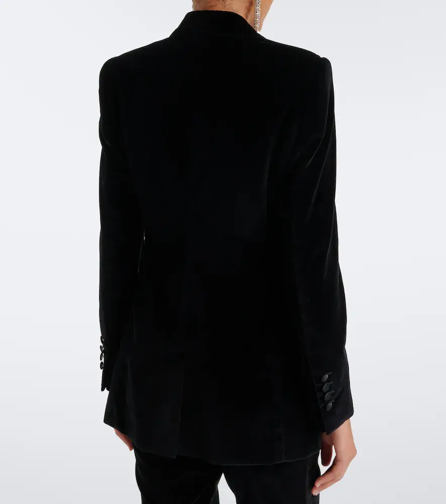 Dolce & Gabbana Cotton and silk-blend velvet tuxedo jacket | Thumbnail 2