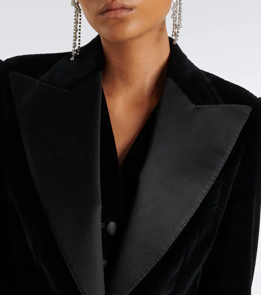 Dolce & Gabbana Cotton and silk-blend velvet tuxedo jacket | Thumbnail 4