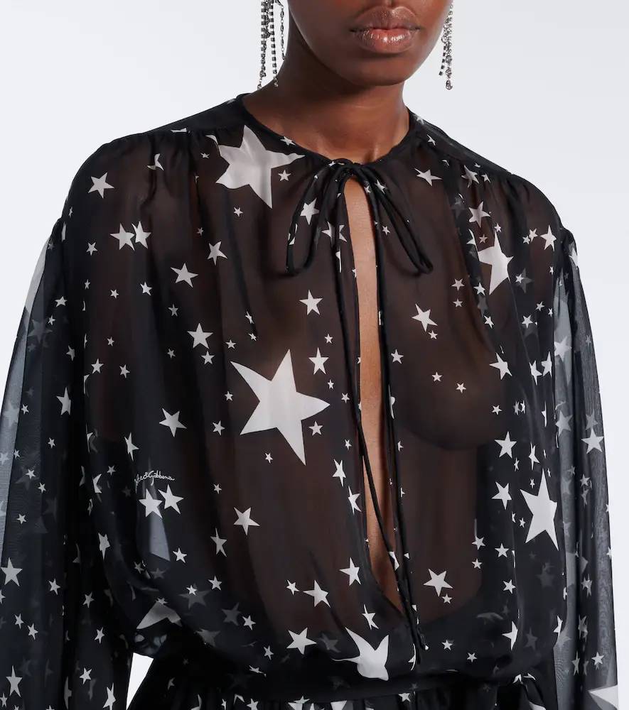 Dolce & Gabbana Belted printed silk chiffon minidress | Thumbnail 3