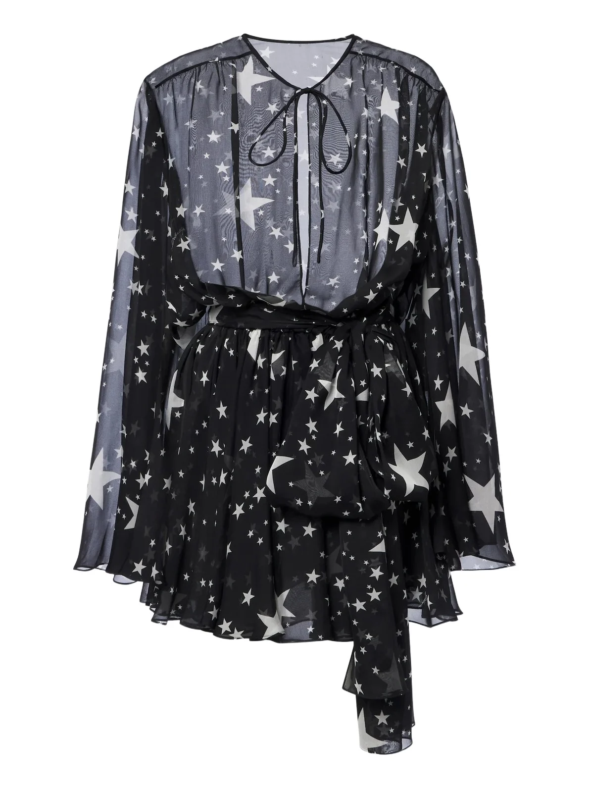 Belted printed silk chiffon minidress Belted printed silk chiffon minidress