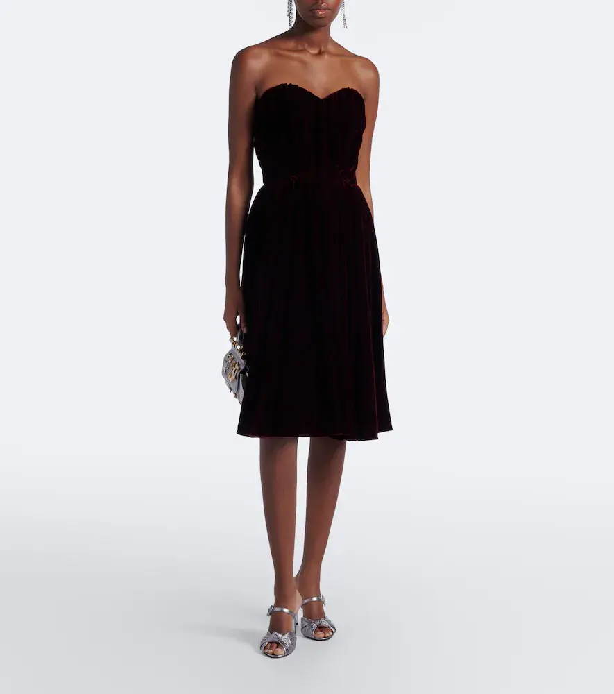 Dolce & Gabbana Velvet bustier dress | Thumbnail 2 Dolce & Gabbana Velvet bustier dress | Thumbnail 2