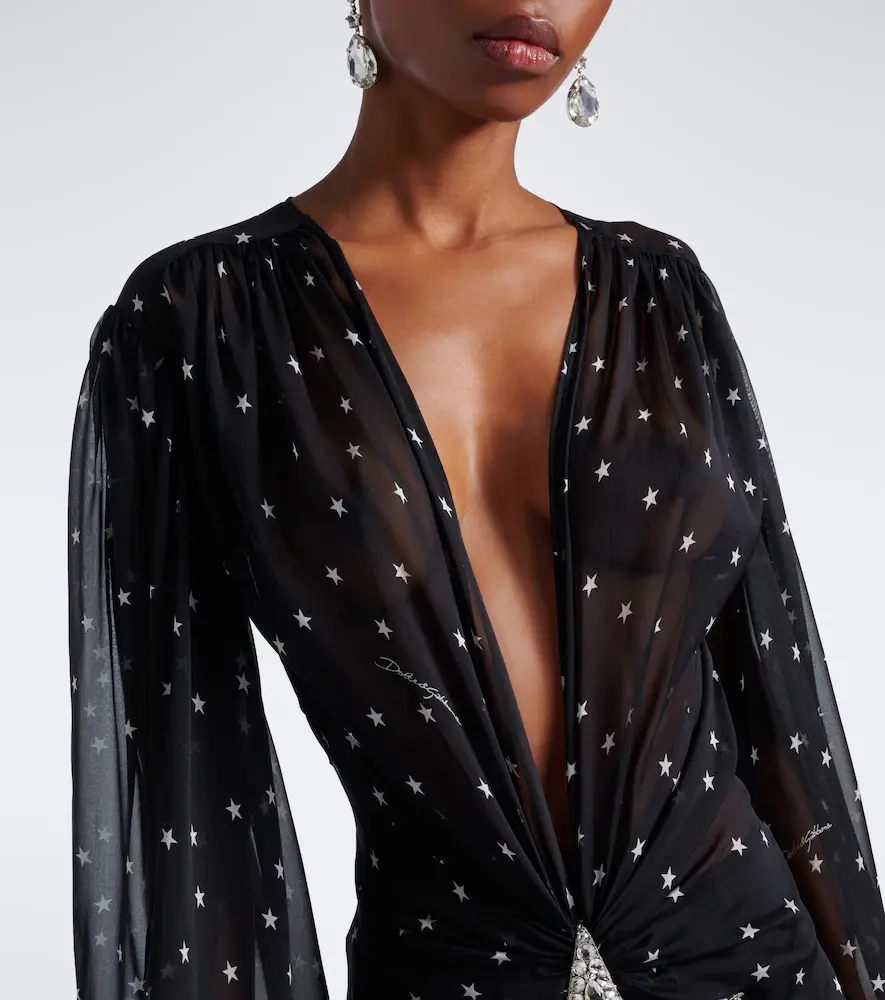 Dolce & Gabbana Embellished sheer silk chiffon maxi dress | Thumbnail 2 Dolce & Gabbana Embellished sheer silk chiffon maxi dress | Thumbnail 2
