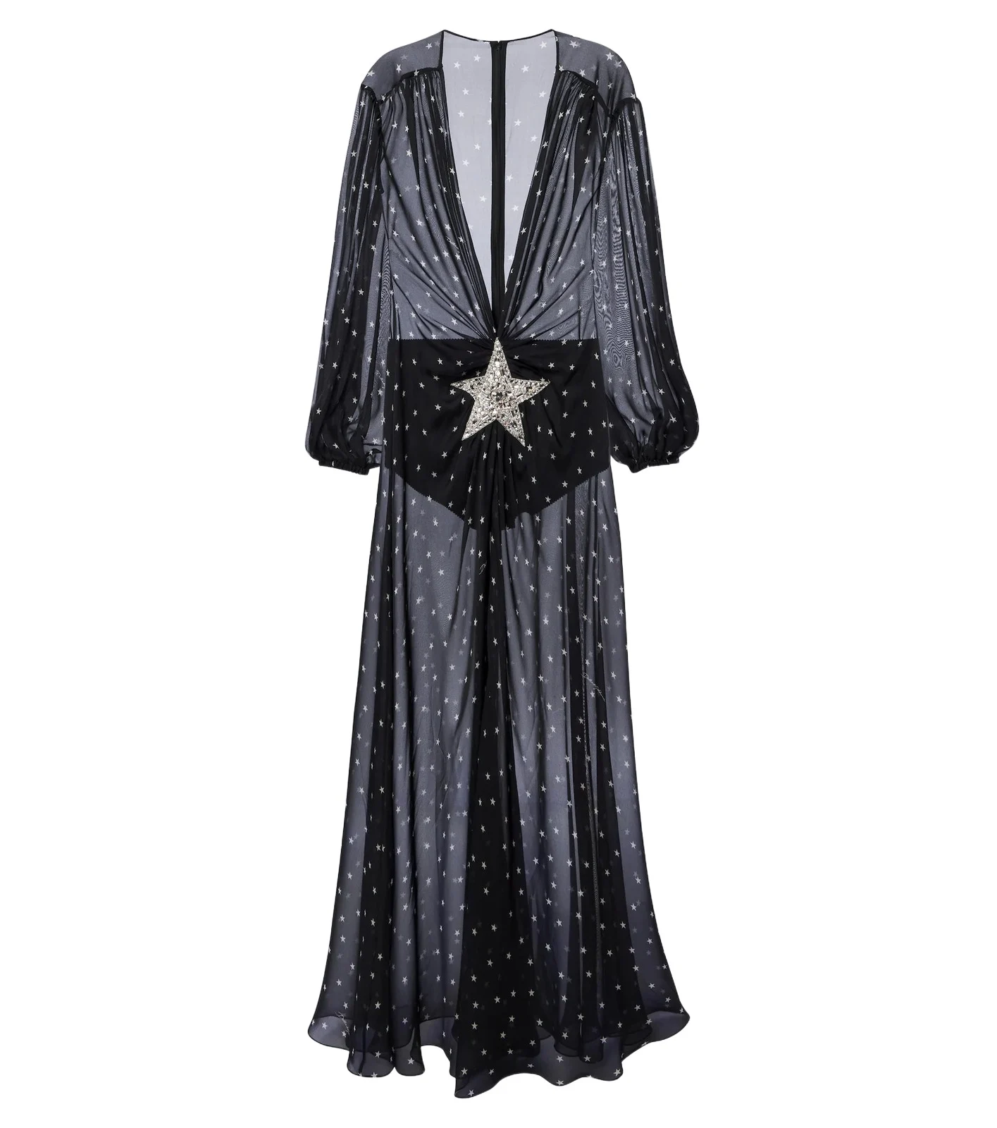 Dolce & Gabbana Embellished sheer silk chiffon maxi dress