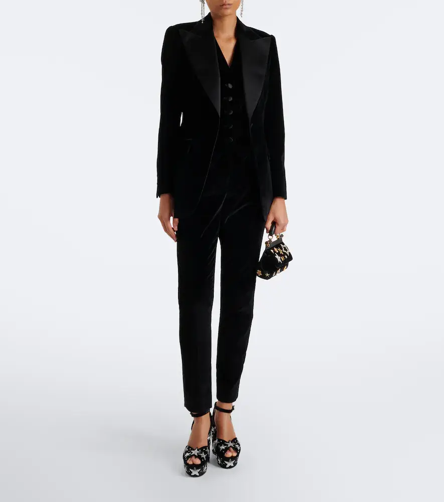 Dolce & Gabbana Cotton and silk velvet slim pants | Thumbnail 4 Dolce & Gabbana Cotton and silk velvet slim pants | Thumbnail 4