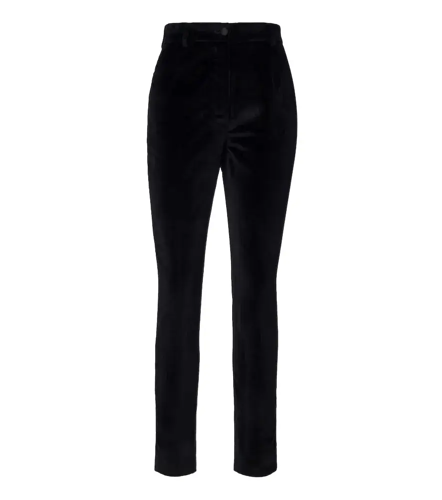 Cotton and silk velvet slim pants Cotton and silk velvet slim pants