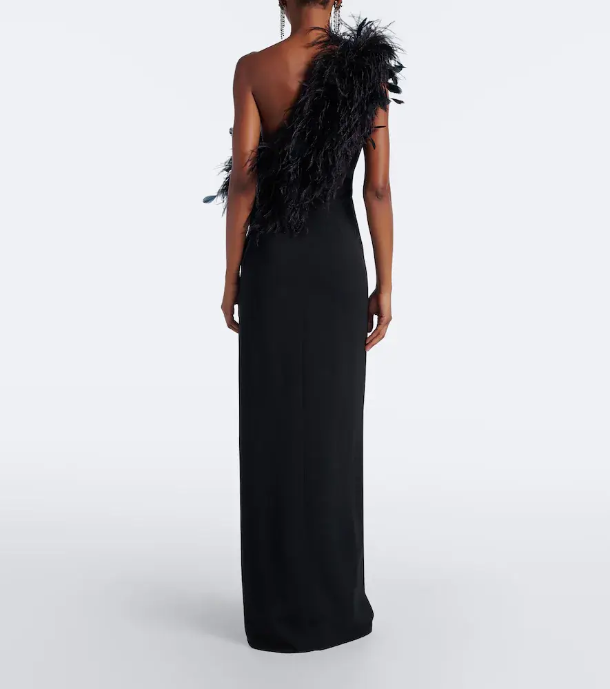 Dolce & Gabbana Feather-trimmed one-shoulder gown | Thumbnail 4