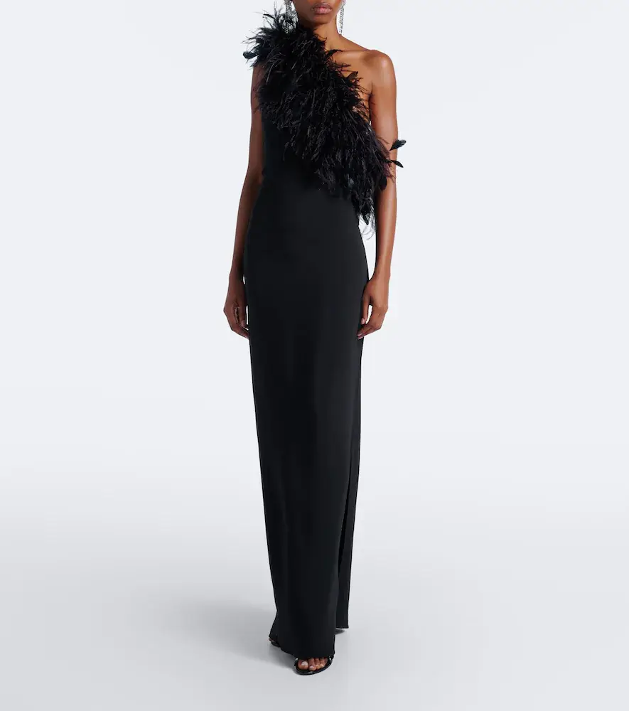 Dolce & Gabbana Feather-trimmed one-shoulder gown | Thumbnail 5