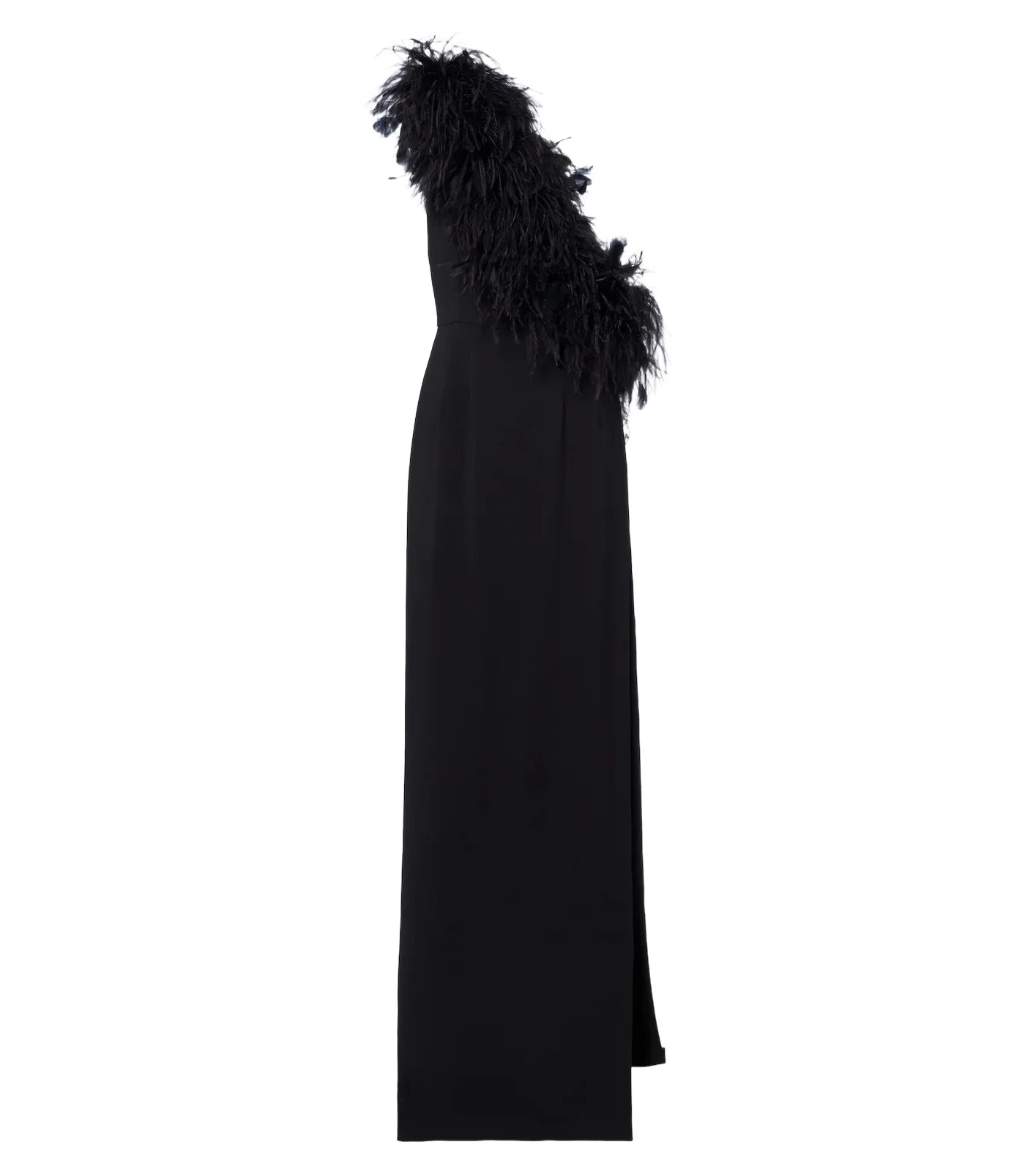 Dolce & Gabbana Feather-trimmed one-shoulder gown