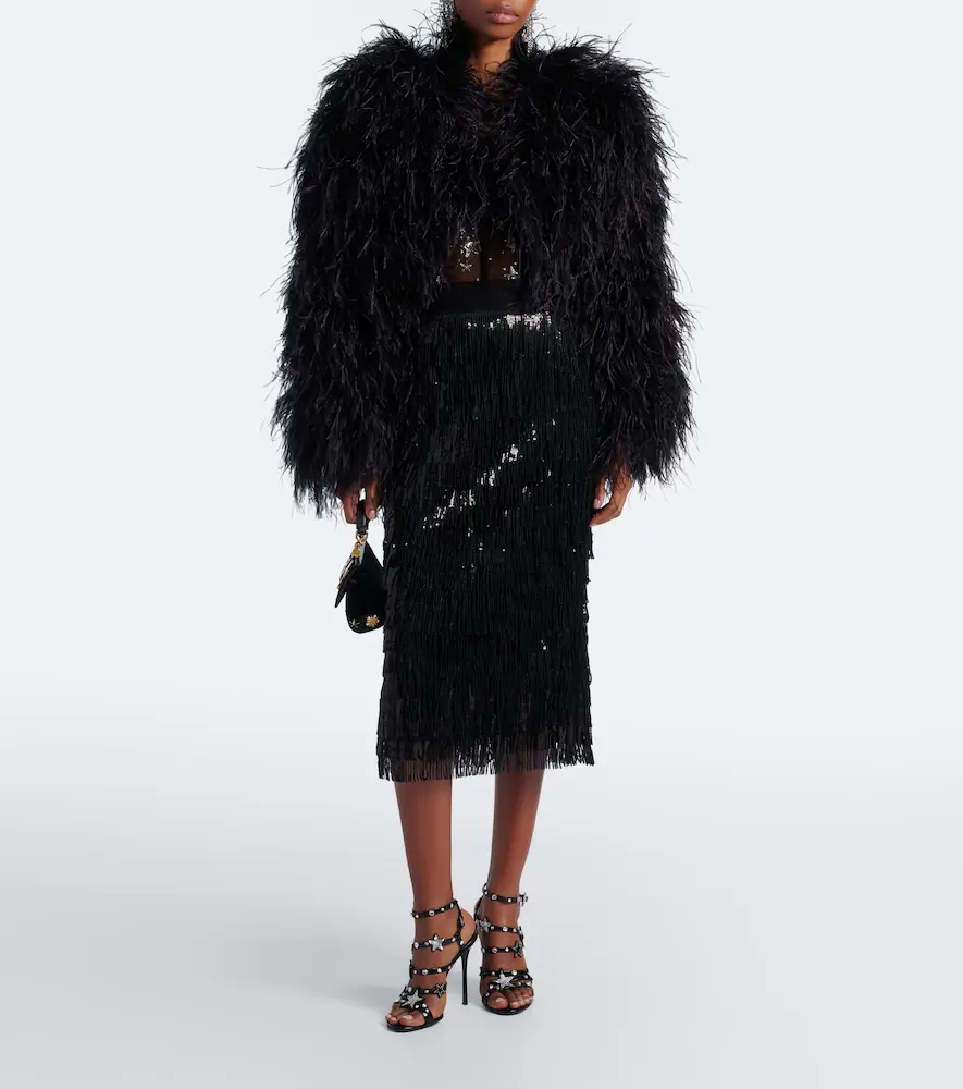 Dolce & Gabbana Fringed sequined midi skirt | Thumbnail 3 Dolce & Gabbana Fringed sequined midi skirt | Thumbnail 3