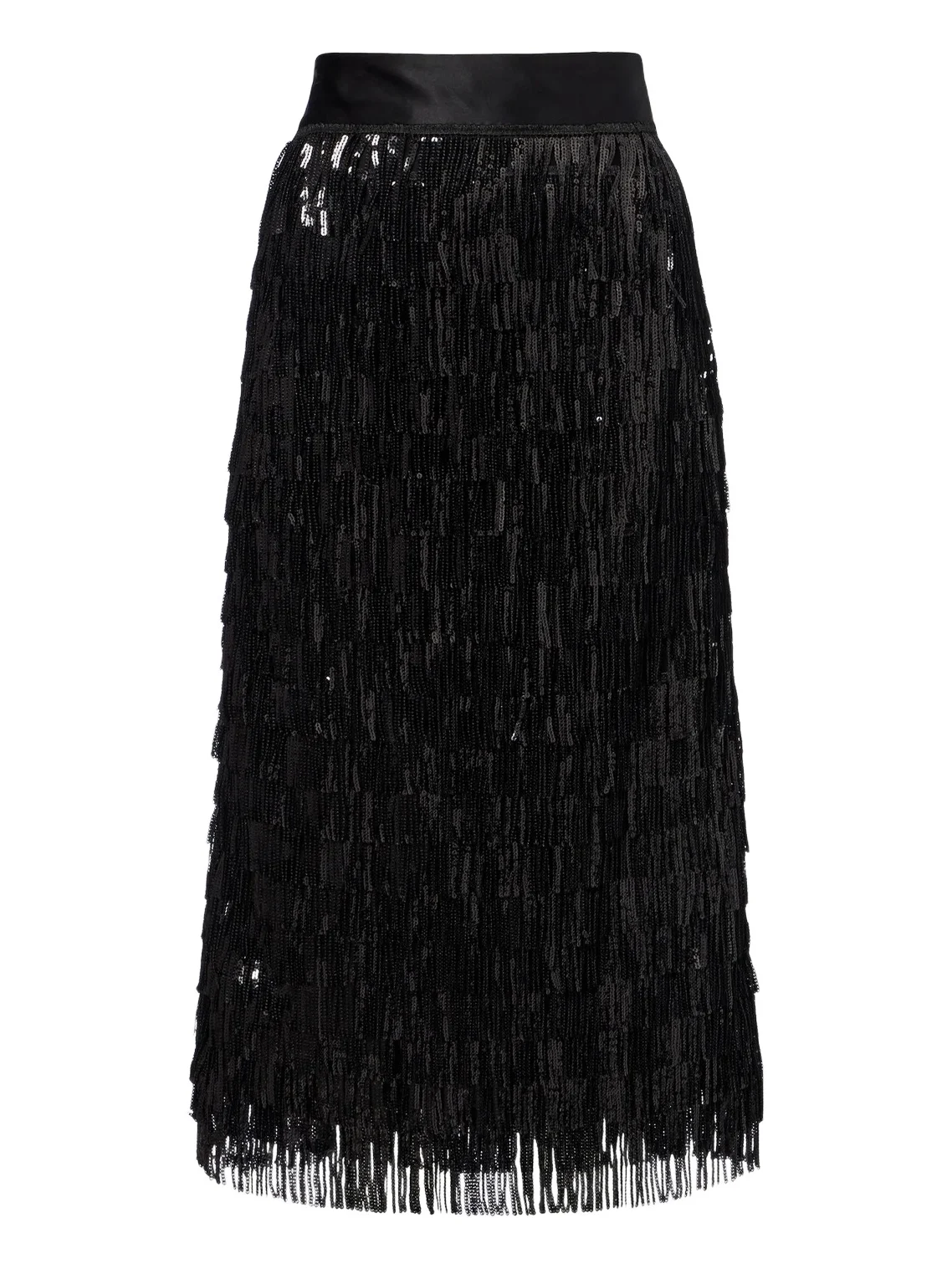 Dolce & Gabbana Fringed sequined midi skirt