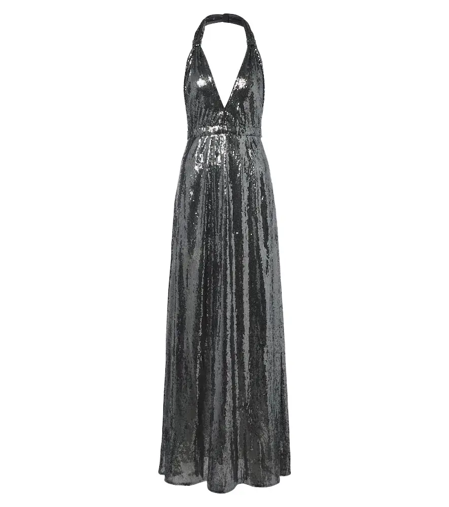 Sequined halterneck gown Sequined halterneck gown