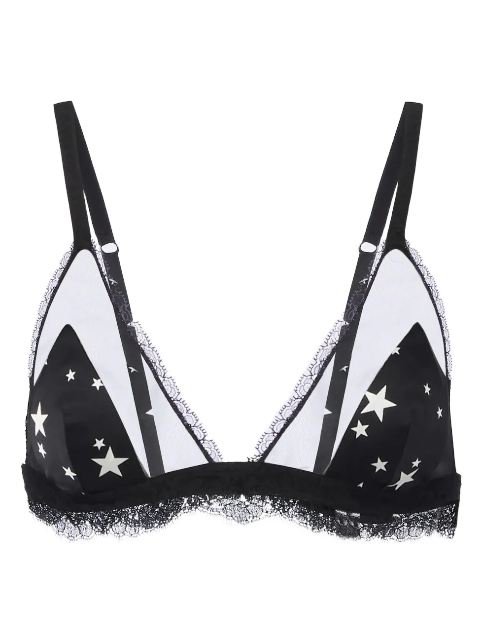 Lace-trimmed printed bra Lace-trimmed printed bra