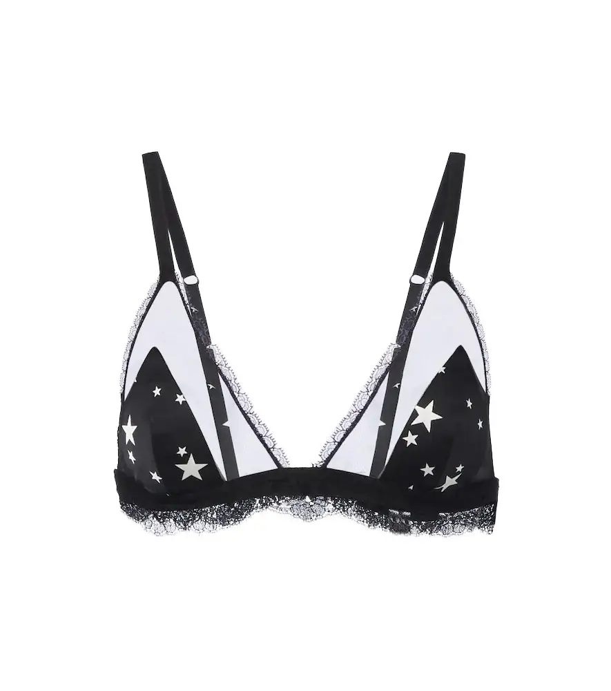 Dolce & Gabbana Lace-trimmed printed bra