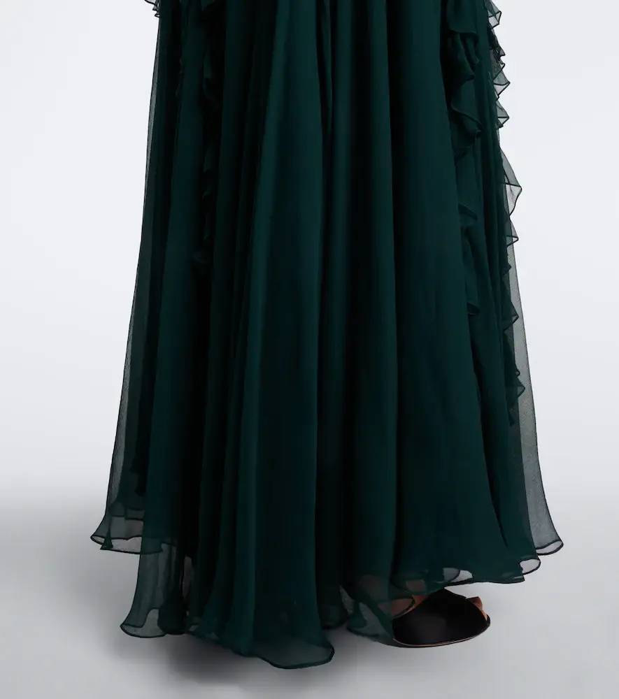 Costarellos Embellished floral-appliqué silk gown | Thumbnail 3 Costarellos Embellished floral-appliqué silk gown | Thumbnail 3