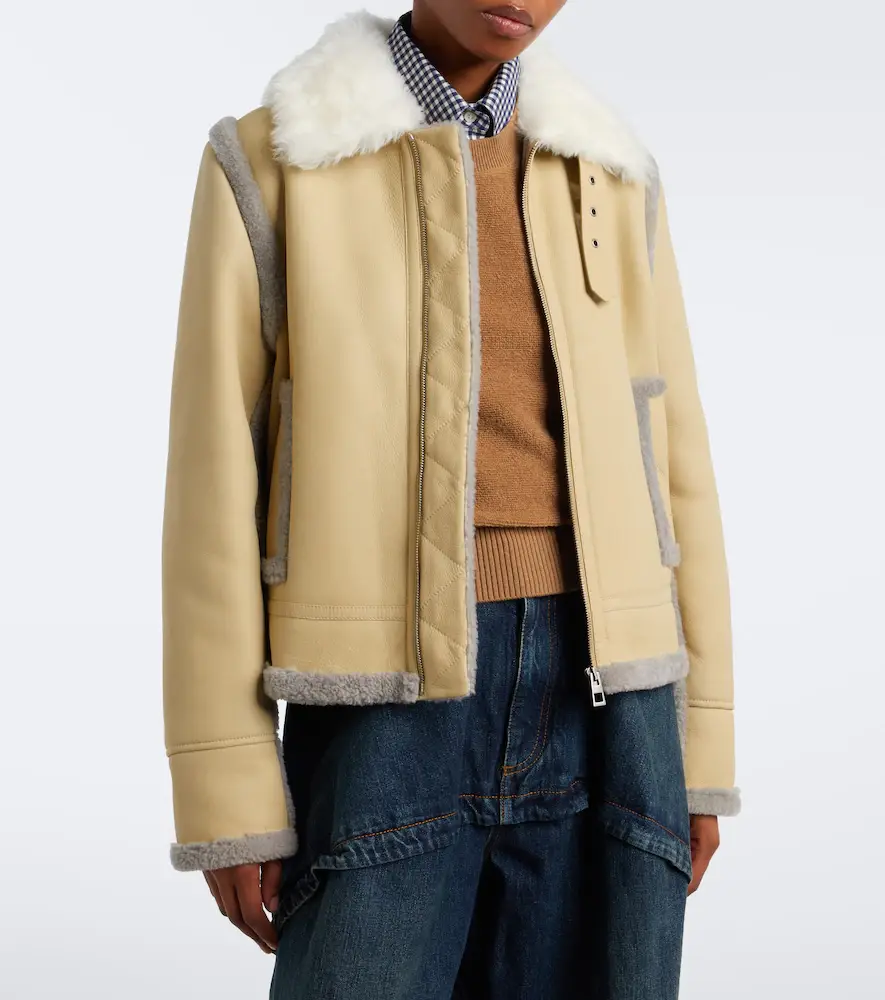 Loewe Shearling-trimmed leather jacket | Thumbnail 4 Loewe Shearling-trimmed leather jacket | Thumbnail 4