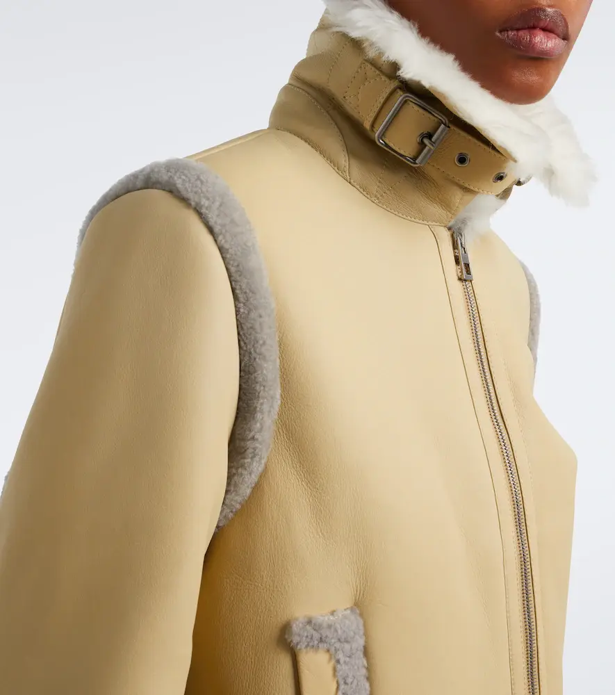 Loewe Shearling-trimmed leather jacket | Thumbnail 7 Loewe Shearling-trimmed leather jacket | Thumbnail 7