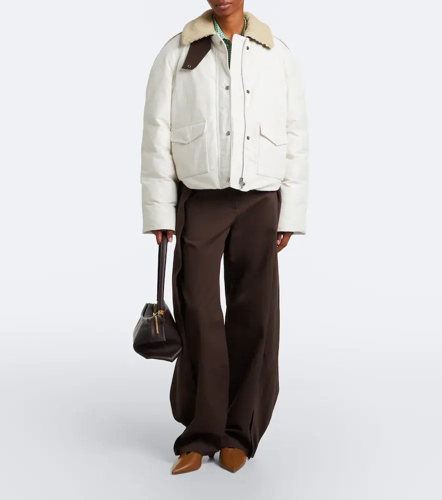 Loewe Shearling-trimmed cotton-blend blouson jacket | Thumbnail 4 Loewe Shearling-trimmed cotton-blend blouson jacket | Thumbnail 4