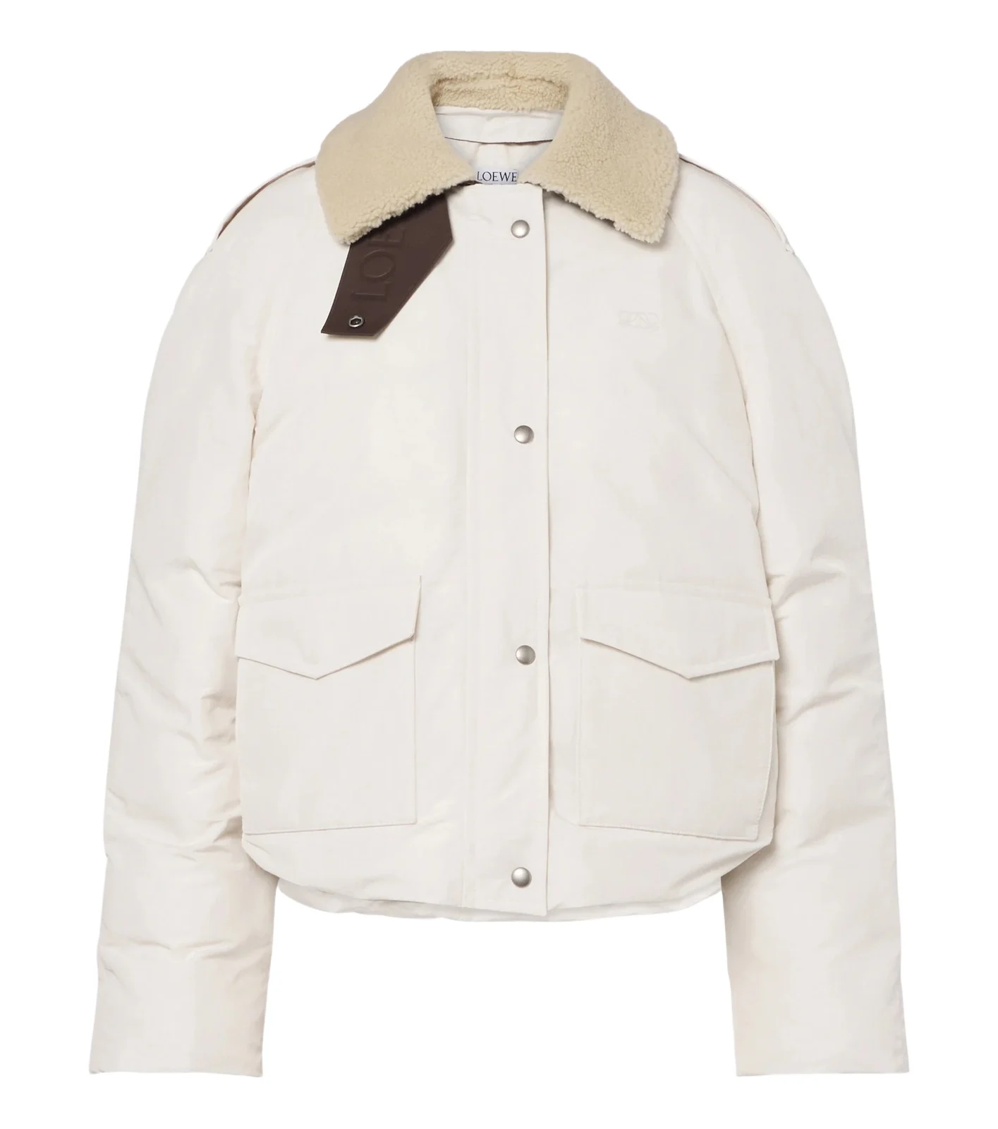 Shearling-trimmed cotton-blend blouson jacket Shearling-trimmed cotton-blend blouson jacket